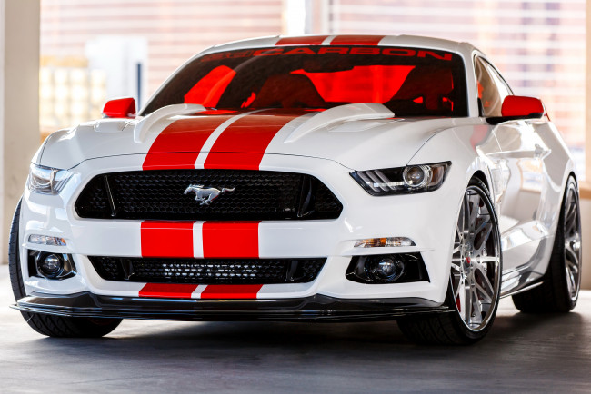 Обои картинки фото 2014 ford mustang , carbon, автомобили, mustang, ford, тюнинг, металлик, белый