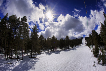 Картинка природа зима облака холод снег пейзаж