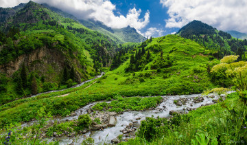 Картинка природа реки озера холмы ручей