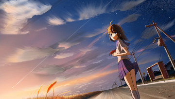 Картинка аниме unknown +другое фон взгляд девушка