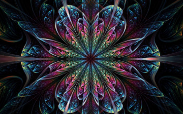Картинка 3д+графика фракталы+ fractal цветок симметрия