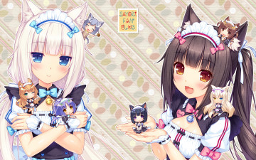 Картинка аниме nekopara фон девушки взгляд