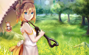 обоя аниме, tales of zestiria, девушка, взгляд, фон