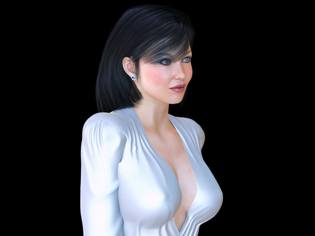 Обои картинки фото 3д графика, люди , people, фон, девушка, взгляд