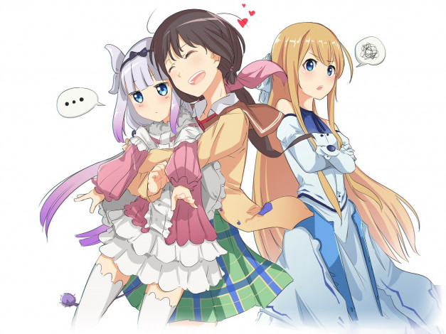 Обои картинки фото аниме, unknown,  другое, фон, взгляд, девушки