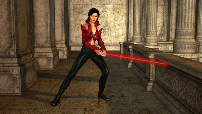 Обои картинки фото 3д графика, фантазия , fantasy, фон, взгляд, девушка