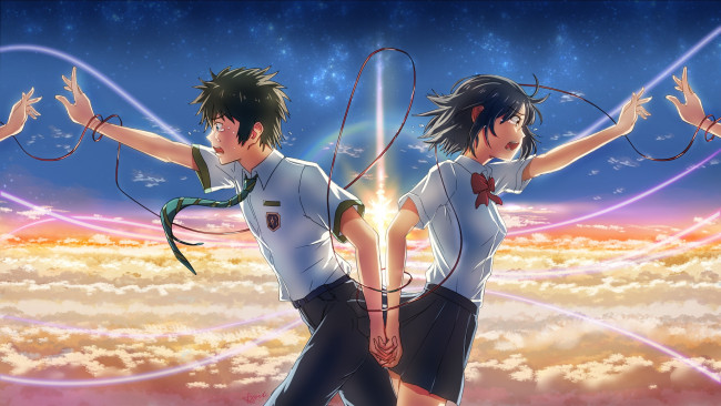 Обои картинки фото аниме, kimi no na wa, твоё, имя
