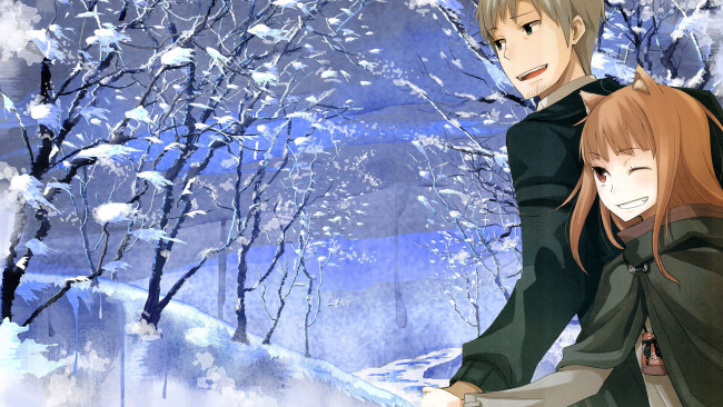 Обои картинки фото аниме, spice and wolf, spice, and, wolf