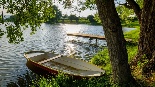 Обои картинки фото корабли, лодки,  шлюпки, лес, река