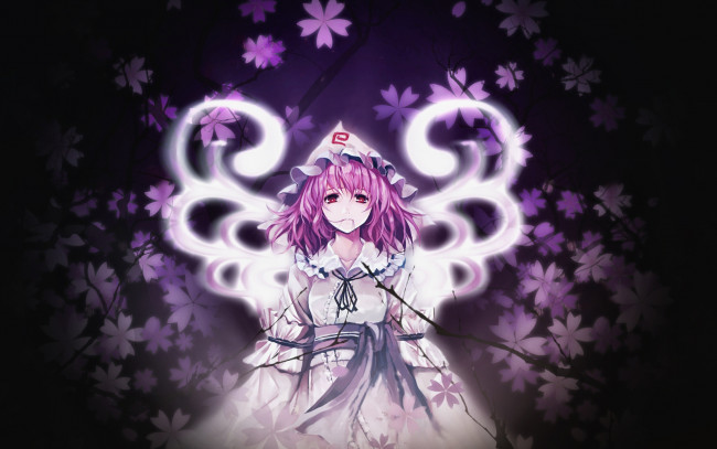 Обои картинки фото аниме, touhou, фон, взгляд, девушка