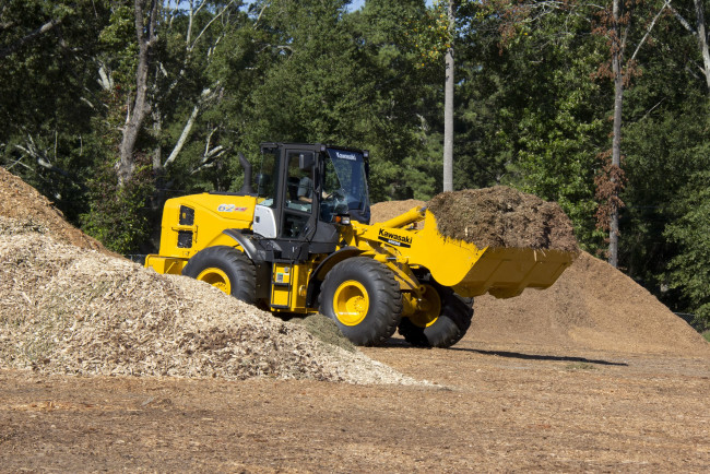 Обои картинки фото техника, фронтальные погрузчики, kawasaki