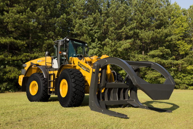 Обои картинки фото техника, фронтальные погрузчики, kawasaki