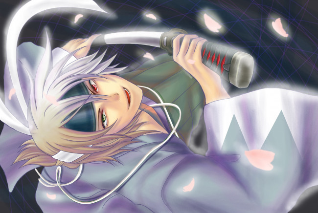 Обои картинки фото аниме, hakuouki, okita, souji