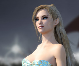 Картинка 3д+графика эльфы+ elves взгляд эльфийка фон