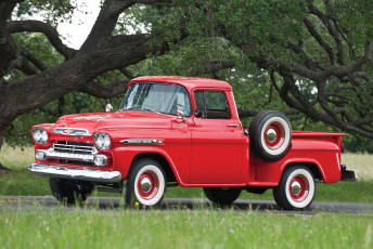 Картинка chevrolet+apache+31+stepside+1959 автомобили chevrolet apache красный 1959 stepside 31