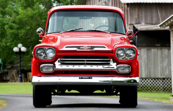обоя chevrolet apache 31 stepside 1959, автомобили, chevrolet, 31, apache, красный, stepside, 1959