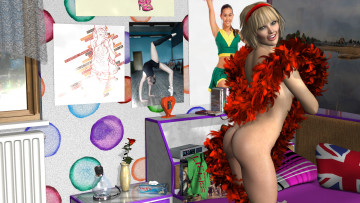 Картинка 3д+графика люди+ people девушка взгляд фон