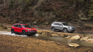 Картинка jeep+cherokee+trailhawk+and+cherokee+limited+2019 автомобили jeep cherokee trailhawk 2019 limited