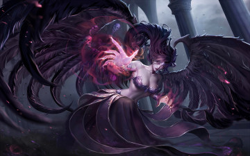 Картинка фэнтези демоны взгляд девушка фон
