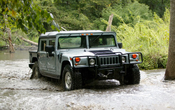 обоя hummer h1 convertible 1992, автомобили, hummer, 1992, convertible, h1, серый