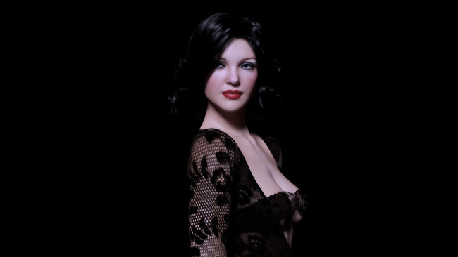 Обои картинки фото 3д графика, люди , people, девушка, взгляд, фон