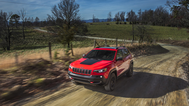 Обои картинки фото jeep cherokee trailhawk 2019, автомобили, jeep, cherokee, red, 2019, trailhawk