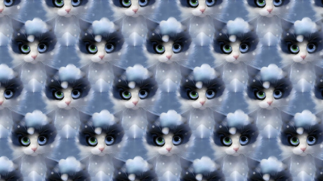 Обои картинки фото векторная графика, животные , animals, арт, кошка, снег, зима, apofiss, текстура