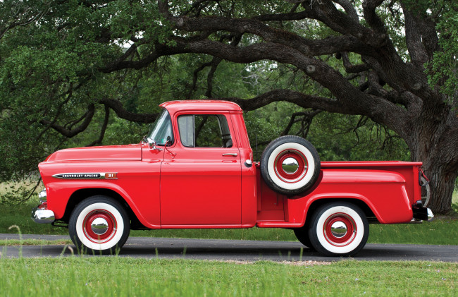 Обои картинки фото chevrolet apache 31 stepside 1959, автомобили, chevrolet, apache, красный, 1959, stepside, 31