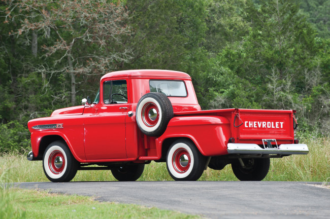 Обои картинки фото chevrolet apache 31 stepside 1959, автомобили, chevrolet, 31, apache, красный, 1959, stepside