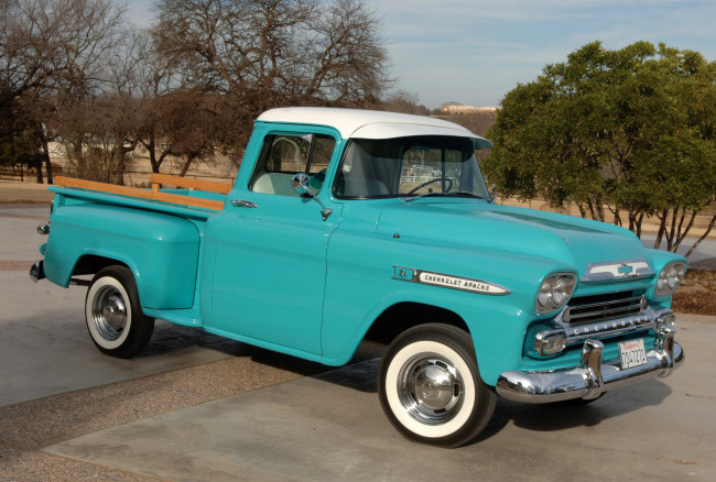 Обои картинки фото chevrolet apache 31 stepside 1959, автомобили, chevrolet, 31, apache, stepside, 1959