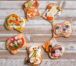 Картинка еда бутерброды +гамбургеры +канапе