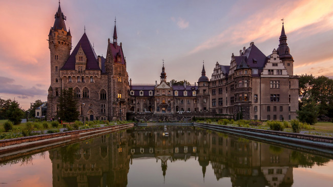 Обои картинки фото moszna castle, города, замки польши, moszna, castle