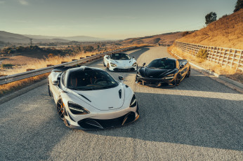 Картинка автомобили mclaren white black road 720s