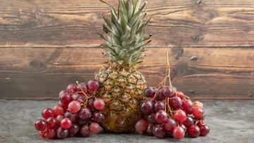 Картинка еда фрукты +ягоды ананас виноград