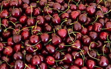 Картинка еда вишня +черешня ягоды черешня много