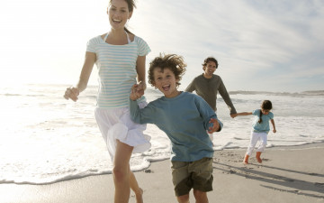 Картинка разное люди семья дети море