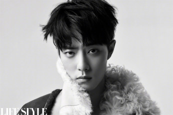 Картинка мужчины xiao+zhan лицо воротник мех