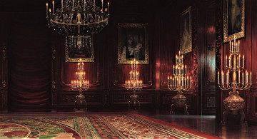 Картинка аниме howl`s+moving+castle зал свечи ковер картины