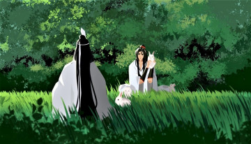 Картинка аниме mo+dao+zu+shi лань ванцзи вэй усянь кролики трава