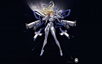 Картинка аниме оружие +техника +технологии девушка планета