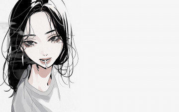 Картинка аниме unknown +другое+ девушка лицо сигарета