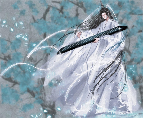 Обои картинки фото аниме, mo dao zu shi, лань, ванцзи, гуцинь