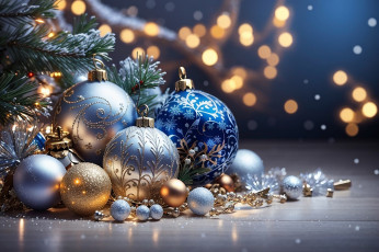 обоя праздничные, шары, новый, год