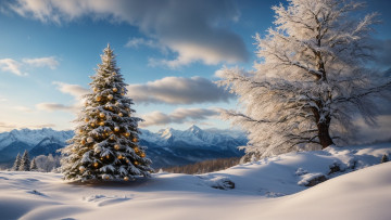 обоя праздничные, ёлки, нейросети, графика, нейроарт, ai, art, нейронные, сети, рисунки, нейро, искусство, нейрографика, graphics, neuroart, neural, networks, drawings, neuro, neurography