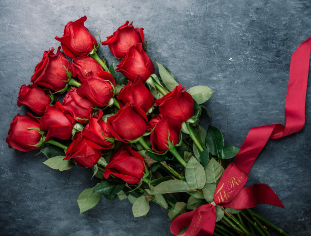 Обои картинки фото цветы, розы, букет, лента