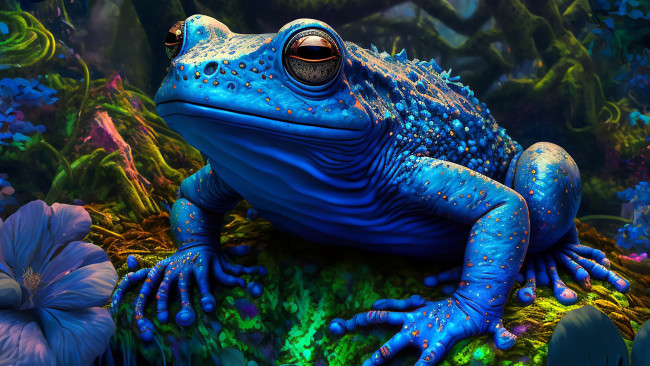 Обои картинки фото 3д графика, животные , animals, стиль, фантазия, лягушка, ии-арт, нейросеть