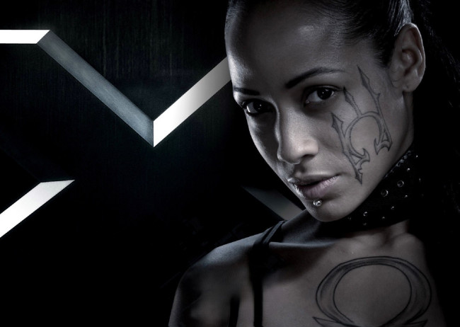 Обои картинки фото кино фильмы, x-men 3, девушка, лицо, тату