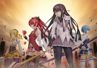 Картинка аниме mahou shoujo madoka magika персонажи