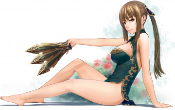 Картинка аниме weapon blood technology ножи девушка