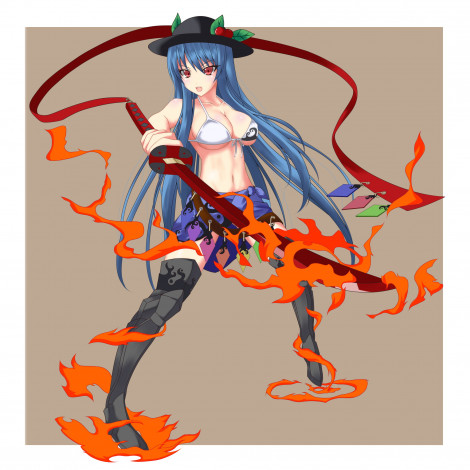 Обои картинки фото аниме, touhou, тенши, хинанай